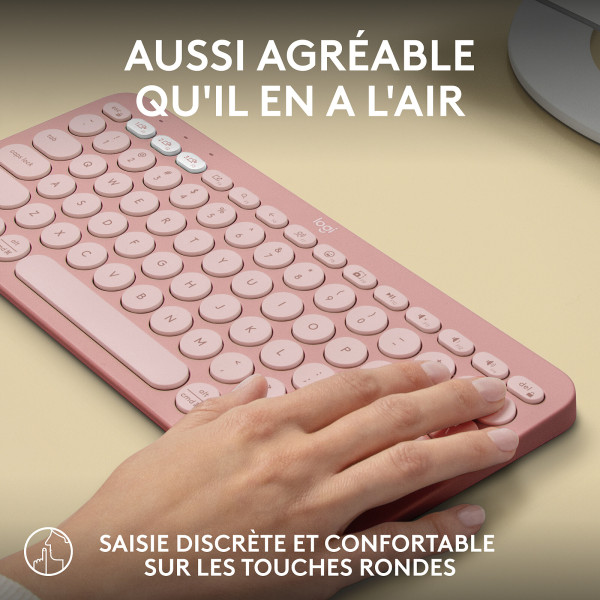 Logitech Pebble Keys 2 K380s (Rose) Claviers Logitech, Ultra Pc Gamer Maroc