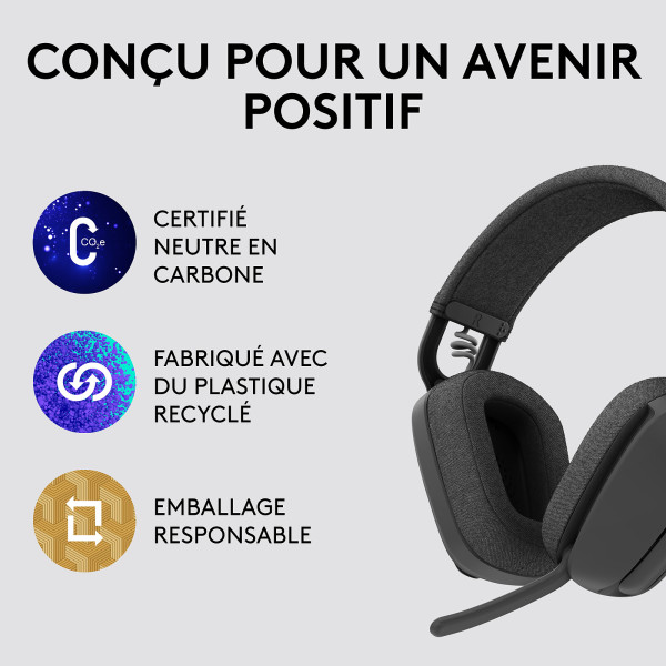 Logitech Zone Vibe 100 Graphite Casques Logitech, Ultra Pc Gamer Maroc