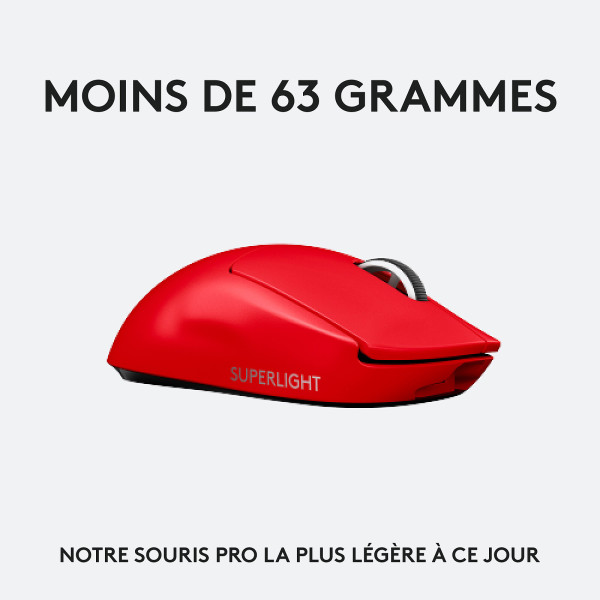 Logitech G Wireless Gaming Pro X Superlight (Red) Souris Logitech, Ultra Pc Gamer Maroc
