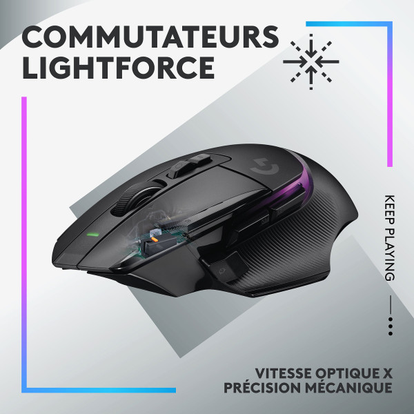 Logitech G G502X Plus Noir Souris Logitech, Ultra Pc Gamer Maroc