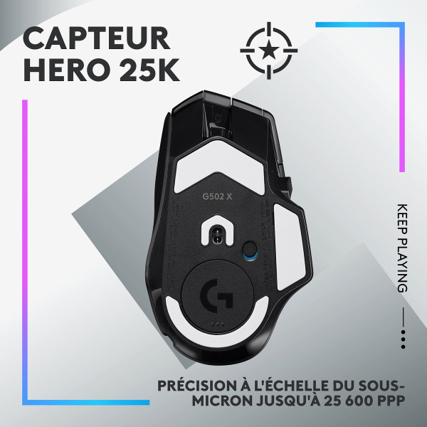 Logitech G G502X Plus Noir Souris Logitech, Ultra Pc Gamer Maroc