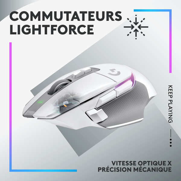 Logitech G G502X Plus Blanc Souris Logitech, Ultra Pc Gamer Maroc