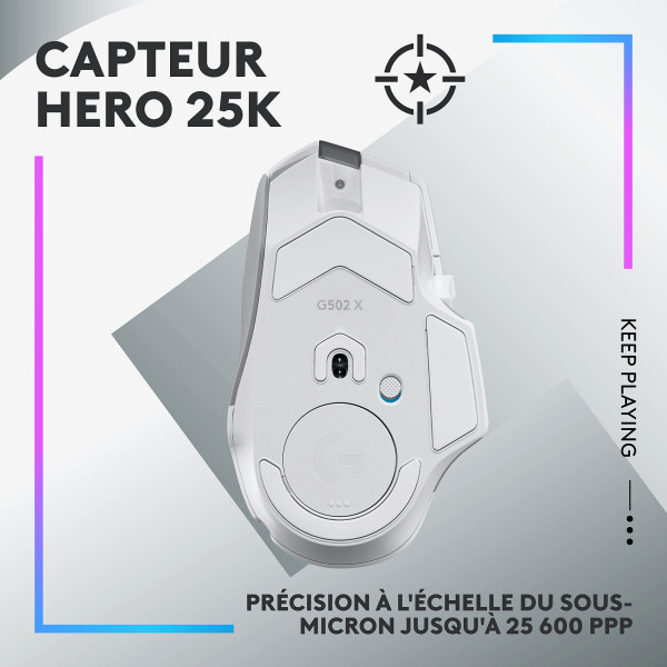 Logitech G G502X Plus Blanc Souris Logitech, Ultra Pc Gamer Maroc