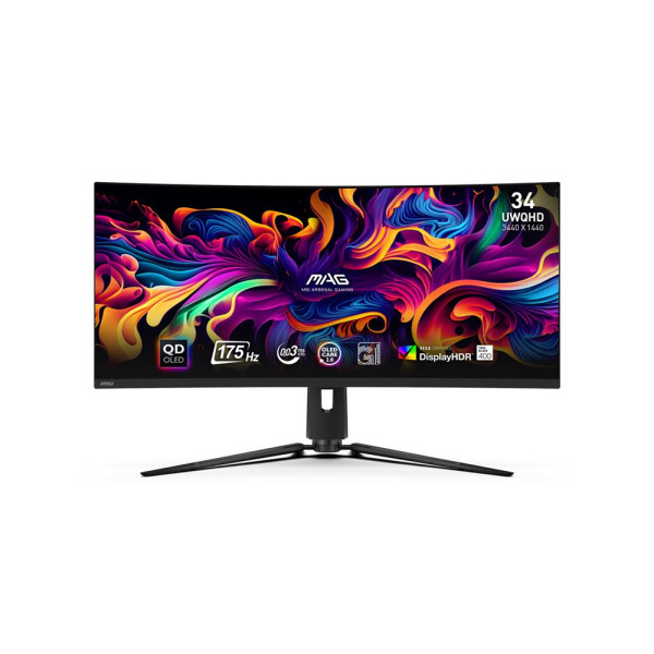 MSI MAG 341CQP QD-OLED 34" UWQHD 175Hz 0.03ms Moniteurs MSI, Ultra Pc Gamer Maroc