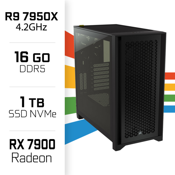PC Gamer UltraPC Ryzen 9 7950X/1TB SSD/16GB DDR5/RX7900 16GB PC Gamer Avancé UltraPC, Ultra Pc Gamer Maroc