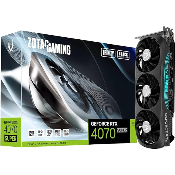 Zotac Gaming GeForce RTX 4070 SUPER Trinity Black Edition 12GB GDDR6X Cartes graphiques Zotac, Ultra Pc Gamer Maroc