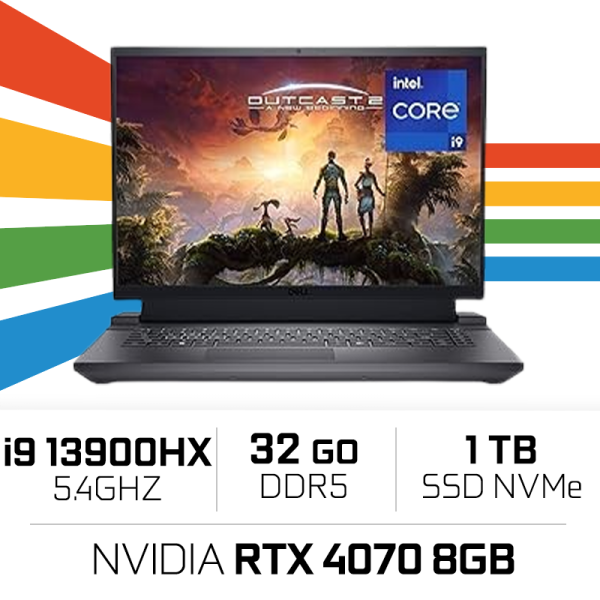 Dell G7 16 7630 Intel Core i9-13900HX/32GB/1TB SSD/RTX4070/16" PC Portables Gamer Dell, Ultra Pc Gamer Maroc