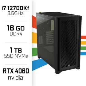 PC Gamer UltraPC Intel Core i7 12700KF/1TB SSD/16GB DDR4/RTX4060 PC Gamer Avancé UltraPC, Ultra Pc Gamer Maroc