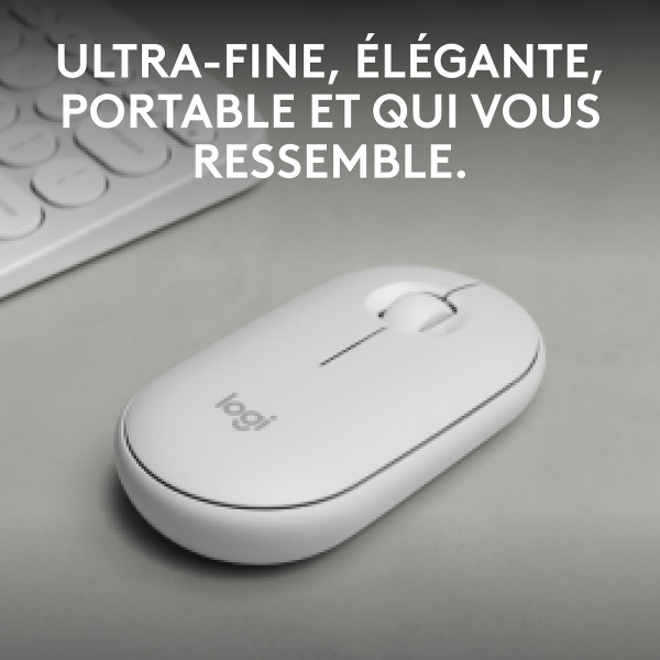 Logitech Pebble 2 M350s (Tonal White) Souris Logitech, Ultra Pc Gamer Maroc