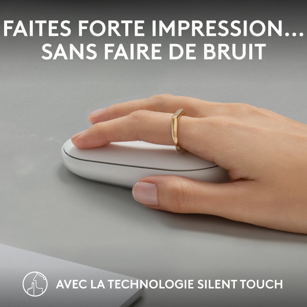 Logitech Pebble 2 M350s (Tonal White) Souris Logitech, Ultra Pc Gamer Maroc
