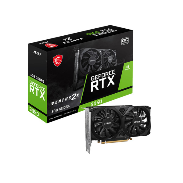 MSI GeForce RTX 3050 VENTUS 2X OC 6GB GDDR6 Cartes graphiques MSI, Ultra Pc Gamer Maroc