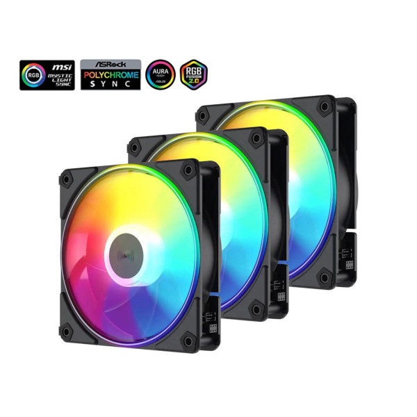XTRMLAB XT120 ARGB (Triple Pack) + HUB Ventilateurs boîtier XTRMLAB, Ultra Pc Gamer Maroc