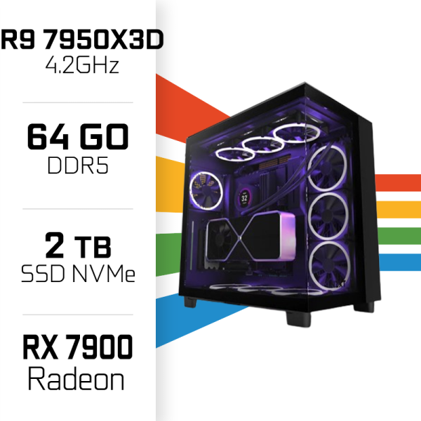 PC Gamer UltraPC Ryzen 9 7950X3D/2TB SSD/64GB DDR5/RX7900 PC Gamer Avancé UltraPC, Ultra Pc Gamer Maroc