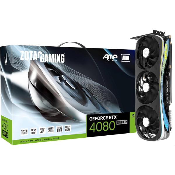 ZOTAC GeForce RTX 4080 SUPER AMP Extreme AIRO 16GB GDDR6X Cartes graphiques Zotac, Ultra Pc Gamer Maroc