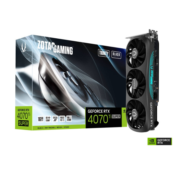 Zotac GeForce RTX 4070 Ti SUPER Trinity Black Edition 16GB GDDR6X Cartes graphiques Zotac, Ultra Pc Gamer Maroc