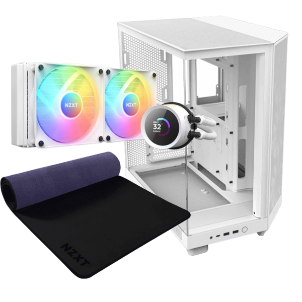NZXT H6 Flow White + NZXT Kraken 240 RGB White (NZXT MXP700 Black Gratuit) Processeurs UltraPC, Ultra Pc Gamer Maroc