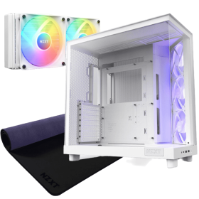 NZXT H6 Flow RGB White + NZXT Kraken 240 RGB White (NZXT MXP700 Black Gratuit) Processeurs UltraPC, Ultra Pc Gamer Maroc