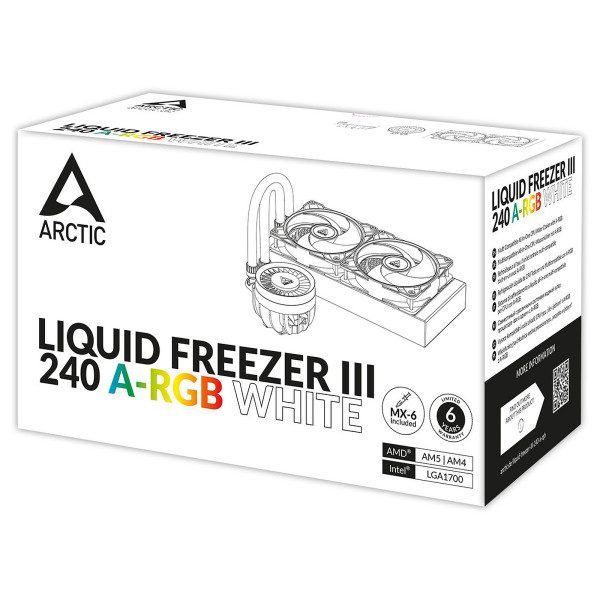 Arctic Liquid Freezer III 240 ARGB White Kits Watercooling Arctic, Ultra Pc Gamer Maroc