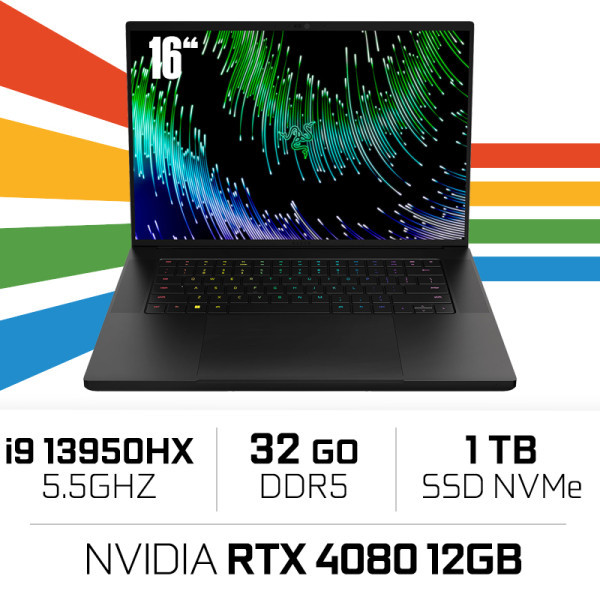 Razer Blade 16 i9-13950HX/32GB/1TB SSD/RTX4080 12GB/16'' QHD 240Hz PC Portables Gamer Razer, Ultra Pc Gamer Maroc