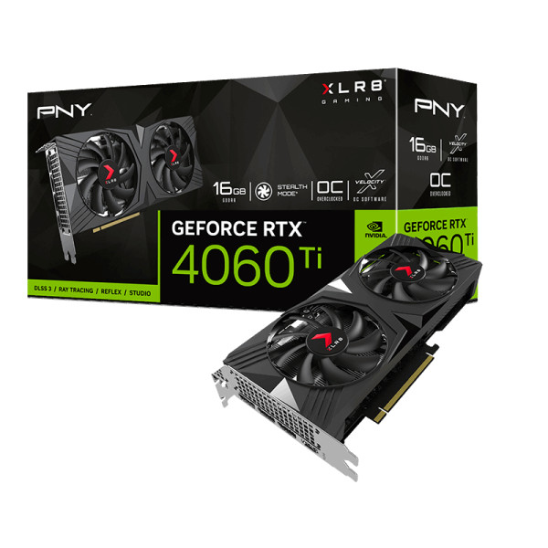 PNY GeForce RTX 4060 Ti XLR8 Gaming VERTO OC Dual Fan 16GB GDDR6 Cartes graphiques Zotac, Ultra Pc Gamer Maroc