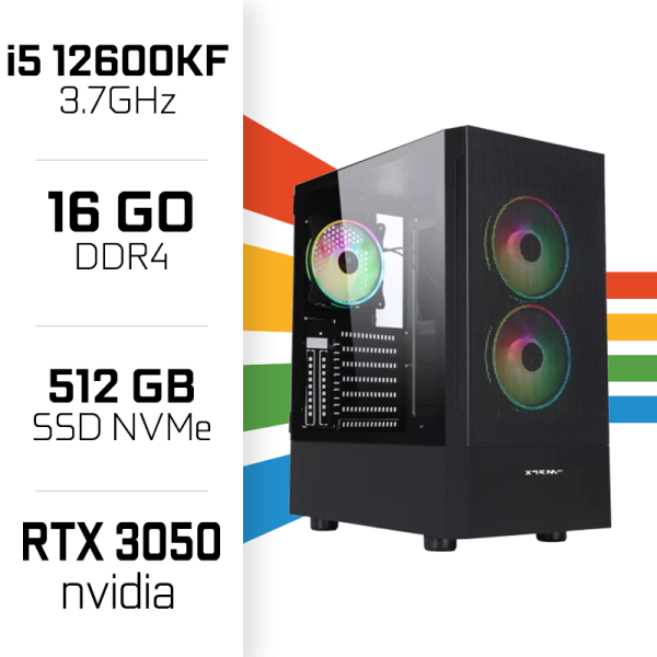 PC Gamer UltraPC Core i5 12600KF/512GB SSD/16GB/RTX3050 PC Gamer Standard UltraPC, Ultra Pc Gamer Maroc