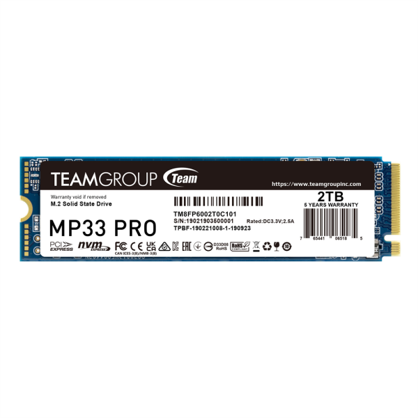 TeamGroup MP33 PRO M.2 PCIe NVMe 2TB Disques SSD Team Group, Ultra Pc Gamer Maroc