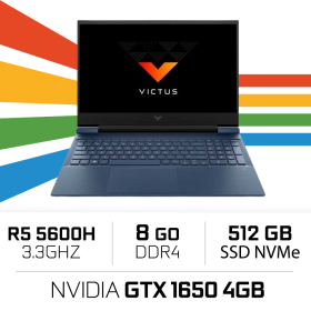 HP VICTUS 16 AMD R5 5600H/8GB/512GB SSD/GTX1650 4GB/16.1'' 144Hz PC Portables Gamer Hewlett-Packard, Ultra Pc Gamer Maroc