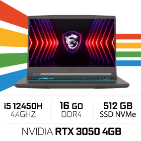 MSI Thin 15 B12UC i5-12450H/16GB/512GB SSD/RTX3050 4GB/15.6'' PC Portables Gamer MSI, Ultra Pc Gamer Maroc