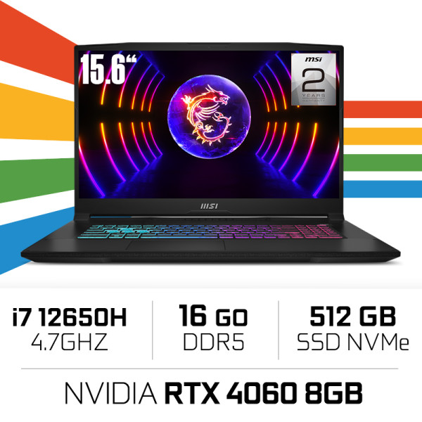MSI Cyborg 15 A12VF-1281XMA i7-12650H/16GB/512GB SSD/RTX4060 8GB/15.6'' 144Hz IPS PC Portables Gamer MSI, Ultra Pc Gamer Maroc
