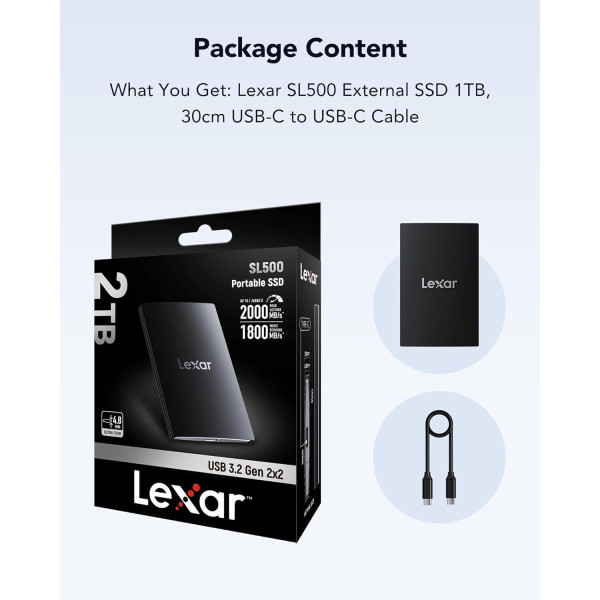Lexar SL500 Portable 2TB SSD Externe Disques durs externes Lexar, Ultra Pc Gamer Maroc