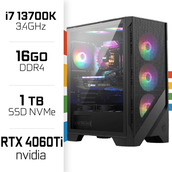 PC Gamer UltraPC Core i7 13700K/1TB SSD/16GB/RTX4060Ti PC Gamer Avancé UltraPC, Ultra Pc Gamer Maroc