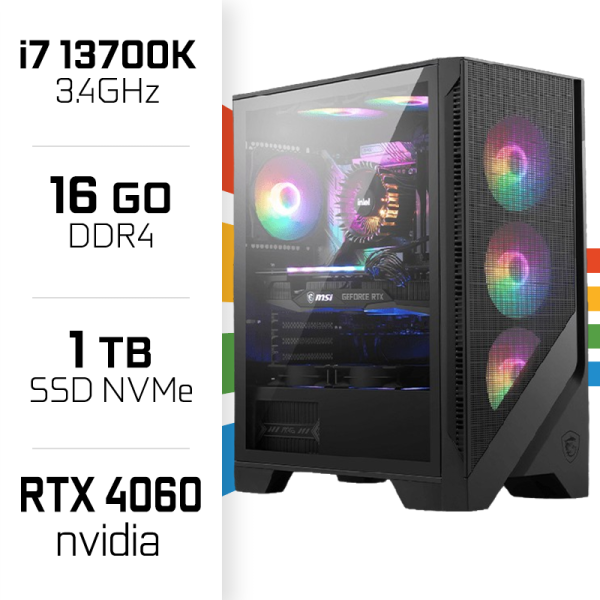 PC Gamer UltraPC Core i7 13700K/1TB SSD/16GB/RTX4060 PC Gamer Avancé UltraPC, Ultra Pc Gamer Maroc
