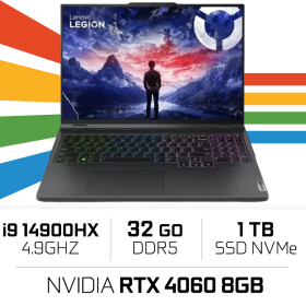 Lenovo Legion Pro 5 16IRX9 i9-14900HX/32GB DDR5/1TB SSD/RTX 4060/16″ WQXGA 240Hz PC Portables Gamer Lenovo, Ultra Pc Gamer Maroc