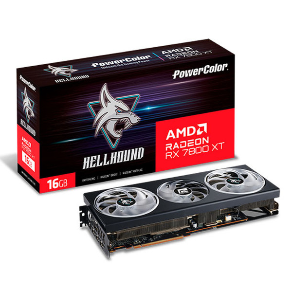 PowerColor Hellhound AMD Radeon RX 7800 XT 16GB GDDR6 Cartes graphiques Powercolor, Ultra Pc Gamer Maroc