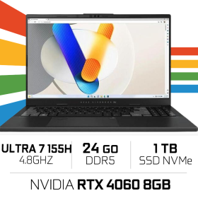 ASUS Vivobook Pro 15 OLED N6506MV Intel Core Ultra 7 155H/24 Go DDR5 RAM/1 To SSD/RTX 4060 8Go/15.6″ OLED 3K 120 Hz / IA Lapt...