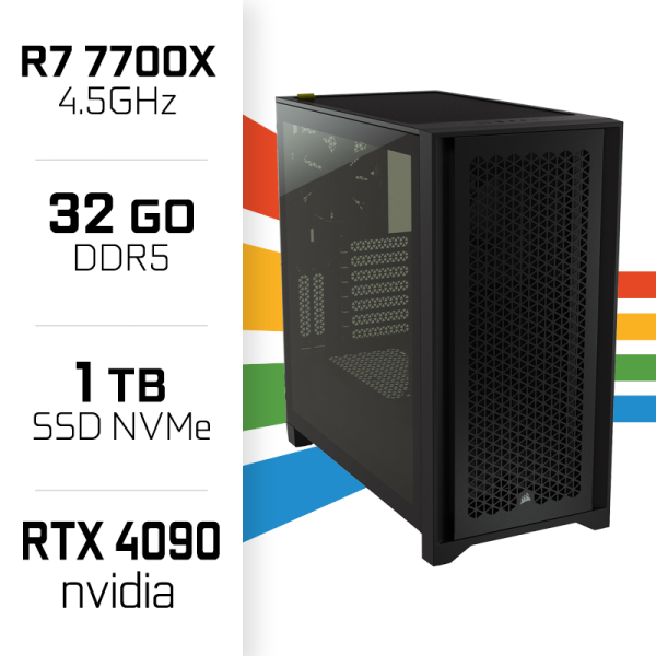 PC Gamer UltraPC Ryzen 7 7700X/1TB SSD/32GB DDR5/RTX4090 24GB PC Gamer Avancé UltraPC, Ultra Pc Gamer Maroc