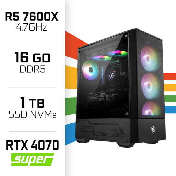PC Gamer UltraPC Ryzen 5 7600X/16GB DDR5/1TB SSD/RTX4070 SUPER PC Gamer Avancé UltraPC, Ultra Pc Gamer Maroc