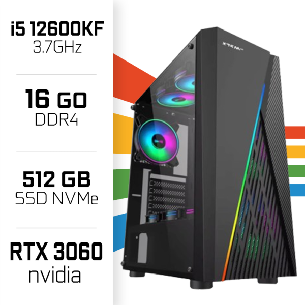 PC Gamer UltraPC Core i5 12600KF/512GB SSD/16GB/RTX3060 PC Gamer Standard UltraPC, Ultra Pc Gamer Maroc