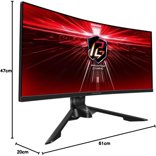 ASRock PHANTOM GAMING PG34WQ15R3A 34″ CURVED 165Hz Moniteurs ASRock, Ultra Pc Gamer Maroc