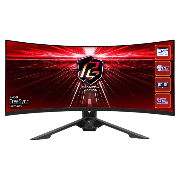 ASRock PHANTOM GAMING PG34WQ15R3A 34″ CURVED 165Hz Moniteurs ASRock, Ultra Pc Gamer Maroc