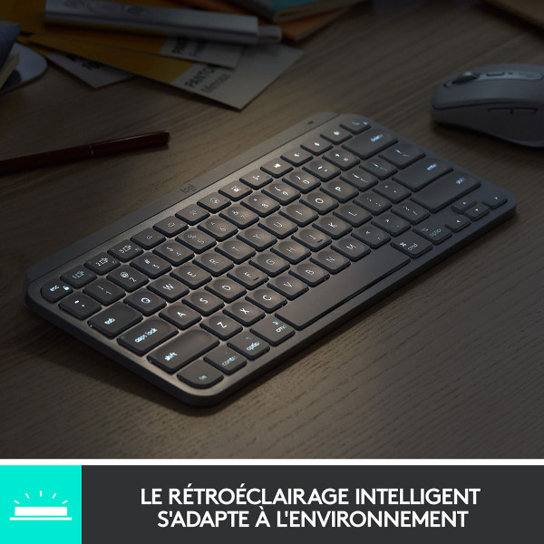 Logitech MX Keys Mini (Graphite) Claviers Logitech, Ultra Pc Gamer Maroc