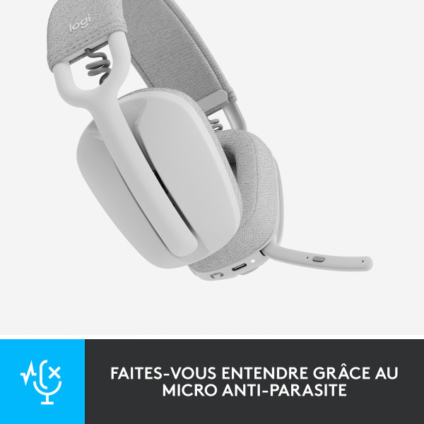 Logitech Zone Vibe 100 White Casques Logitech, Ultra Pc Gamer Maroc