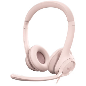 Logitech USB Headset H390 (Rose) Casques Logitech, Ultra Pc Gamer Maroc