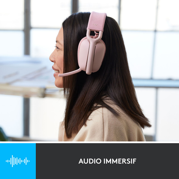 Logitech Zone Vibe 100 Rose Casques Logitech, Ultra Pc Gamer Maroc