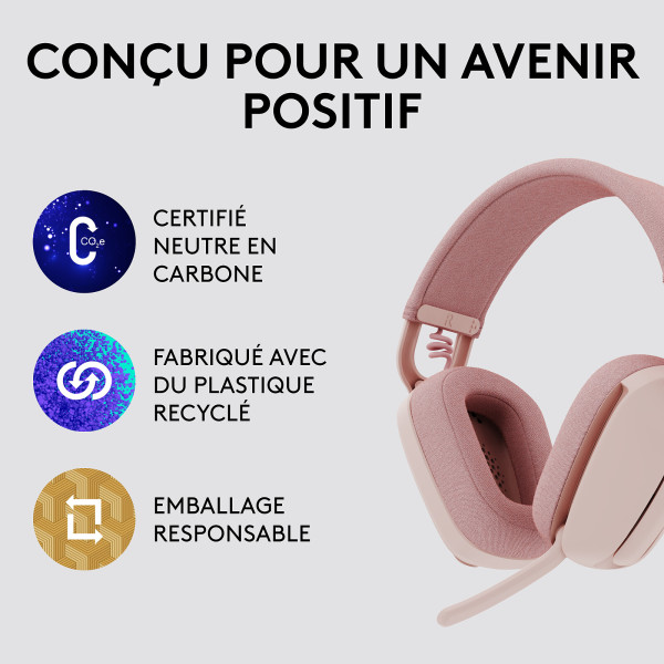 Logitech Zone Vibe 100 Rose Casques Logitech, Ultra Pc Gamer Maroc