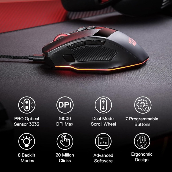 Redragon M813 Wired RGB Souris Redragon, Ultra Pc Gamer Maroc