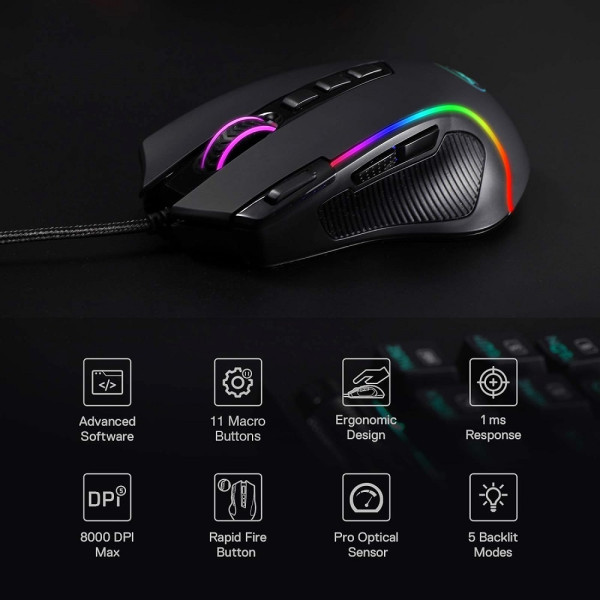 Redragon M612 Predator RGB Souris Redragon, Ultra Pc Gamer Maroc