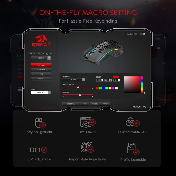 Redragon M808 Storm Lightweight RGB Souris Redragon, Ultra Pc Gamer Maroc
