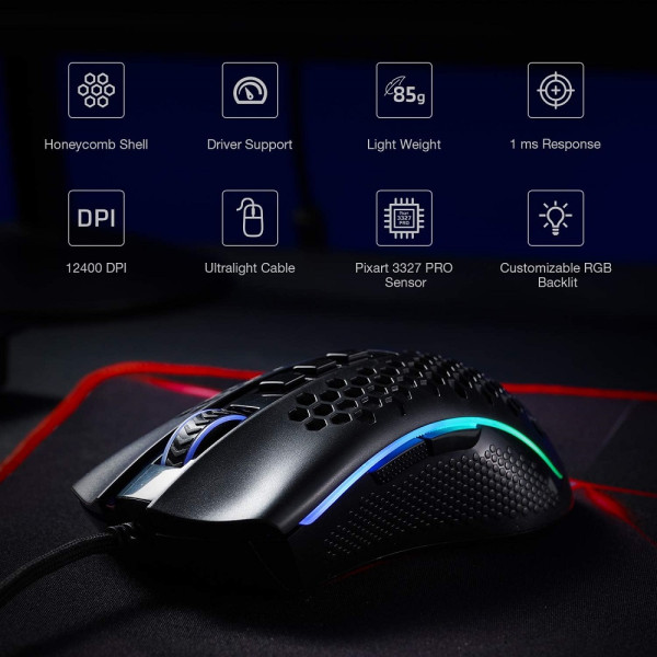 Redragon M808 Storm Lightweight RGB Souris Redragon, Ultra Pc Gamer Maroc