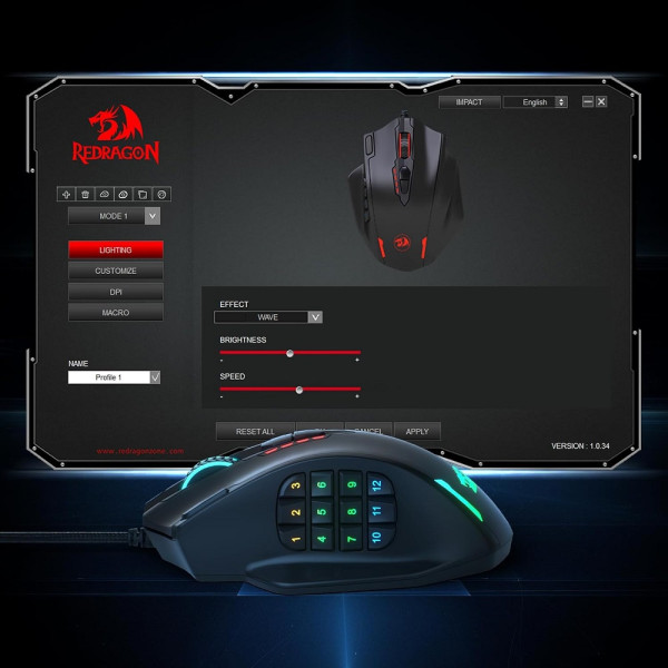 Redragon M908 Impact RGB MMO Souris Redragon, Ultra Pc Gamer Maroc